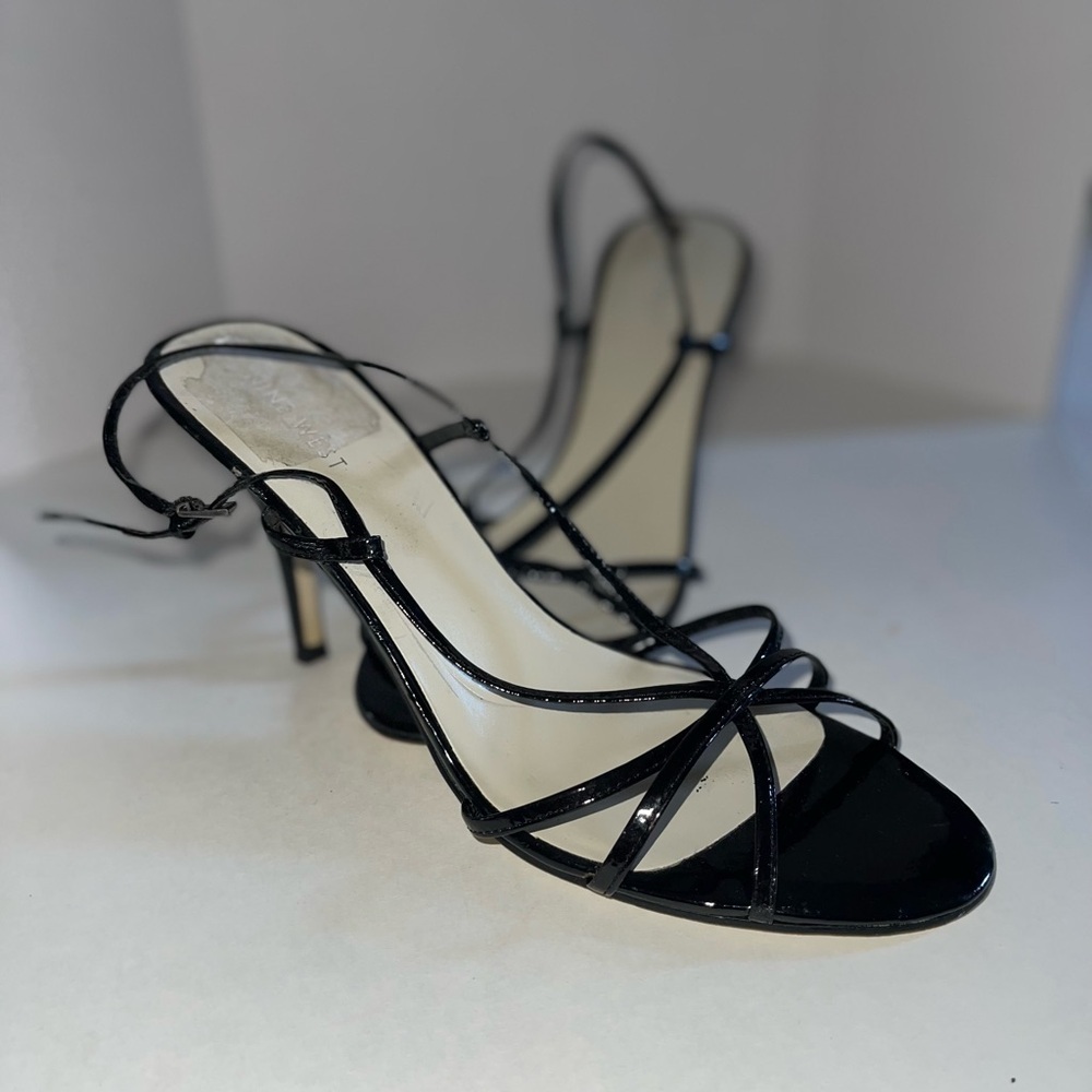 Elegant Black Strappy Women's Heels